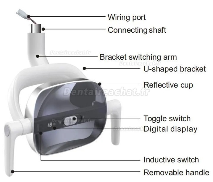 Lampe buccale LED à induction pour fauteuil dentaire